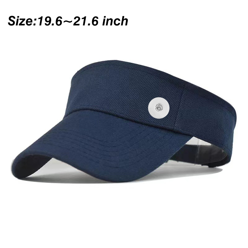 20mm Snap Button Solid Color Visors Hats Baseball Cap