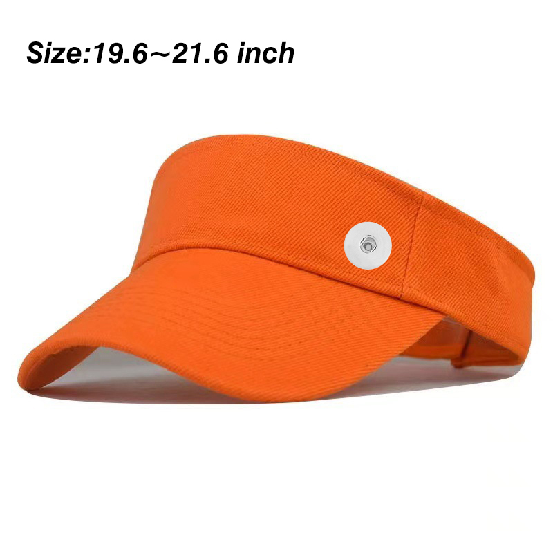 20mm Snap Button Solid Color Visors Hats Baseball Cap