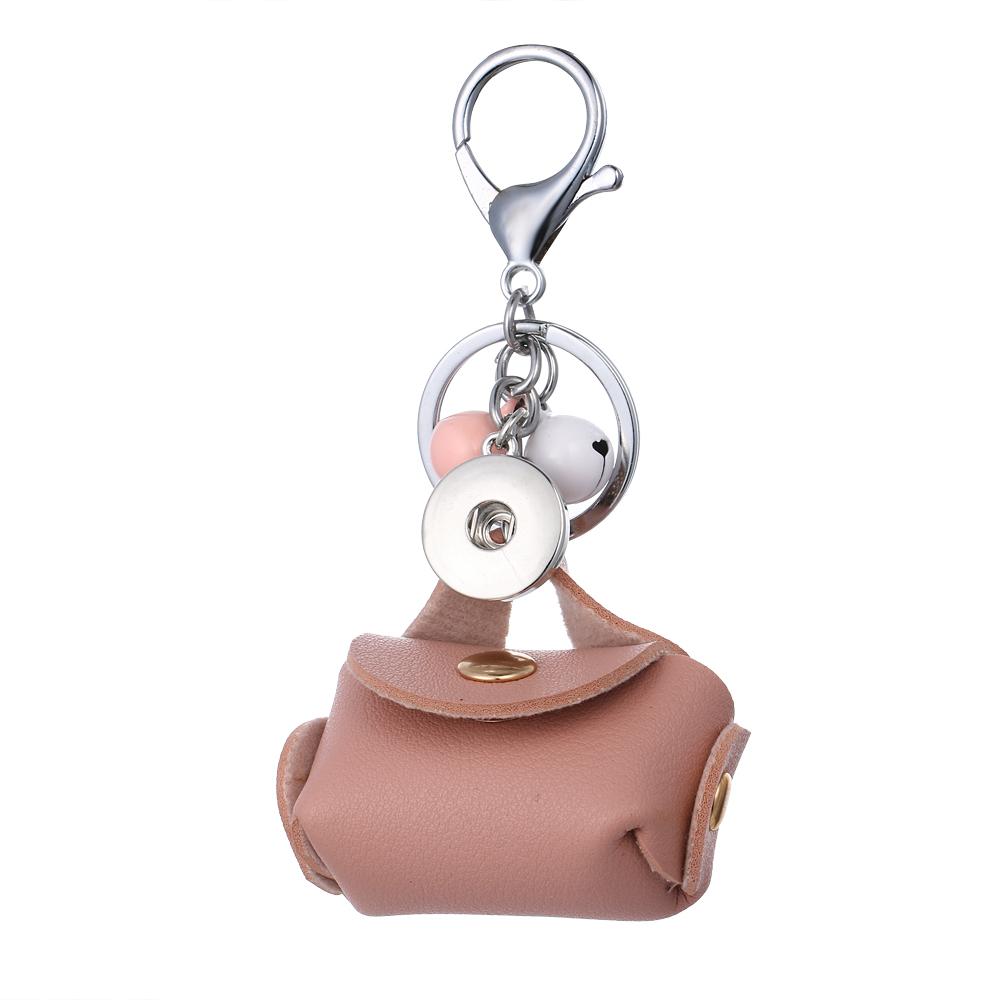 Snap keychain Bag Charms with Small Brown Bag