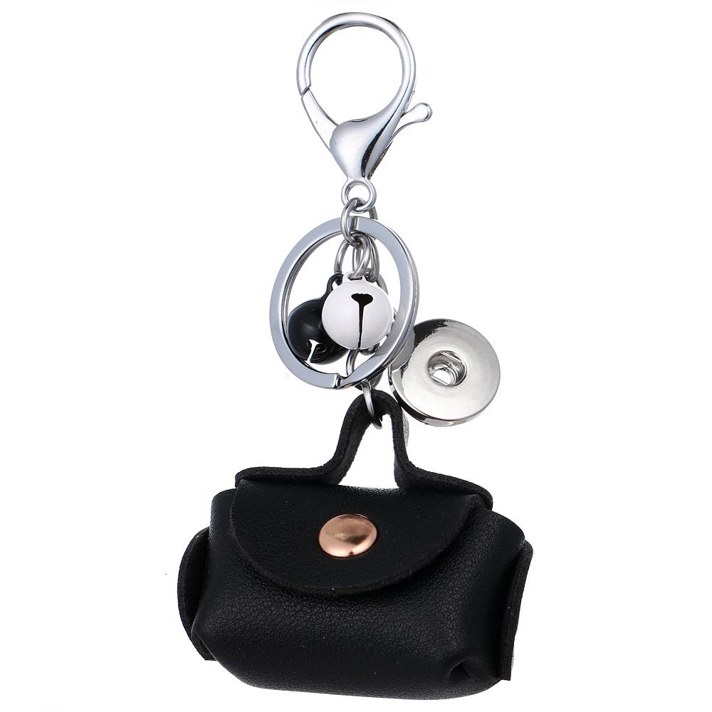 Snap keychain Bag Charms with Small Black Bag