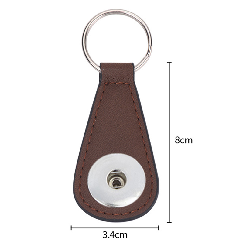 Leather Snaps Button Keychain Bag Charm Fit 18mm and 20mm Ginger Snaps buttons