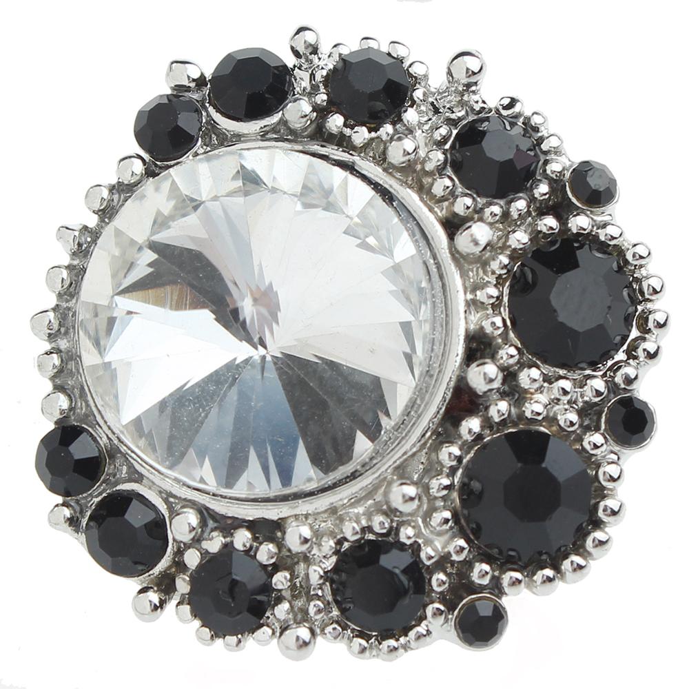 25mm Black Crystal Design Snap Button