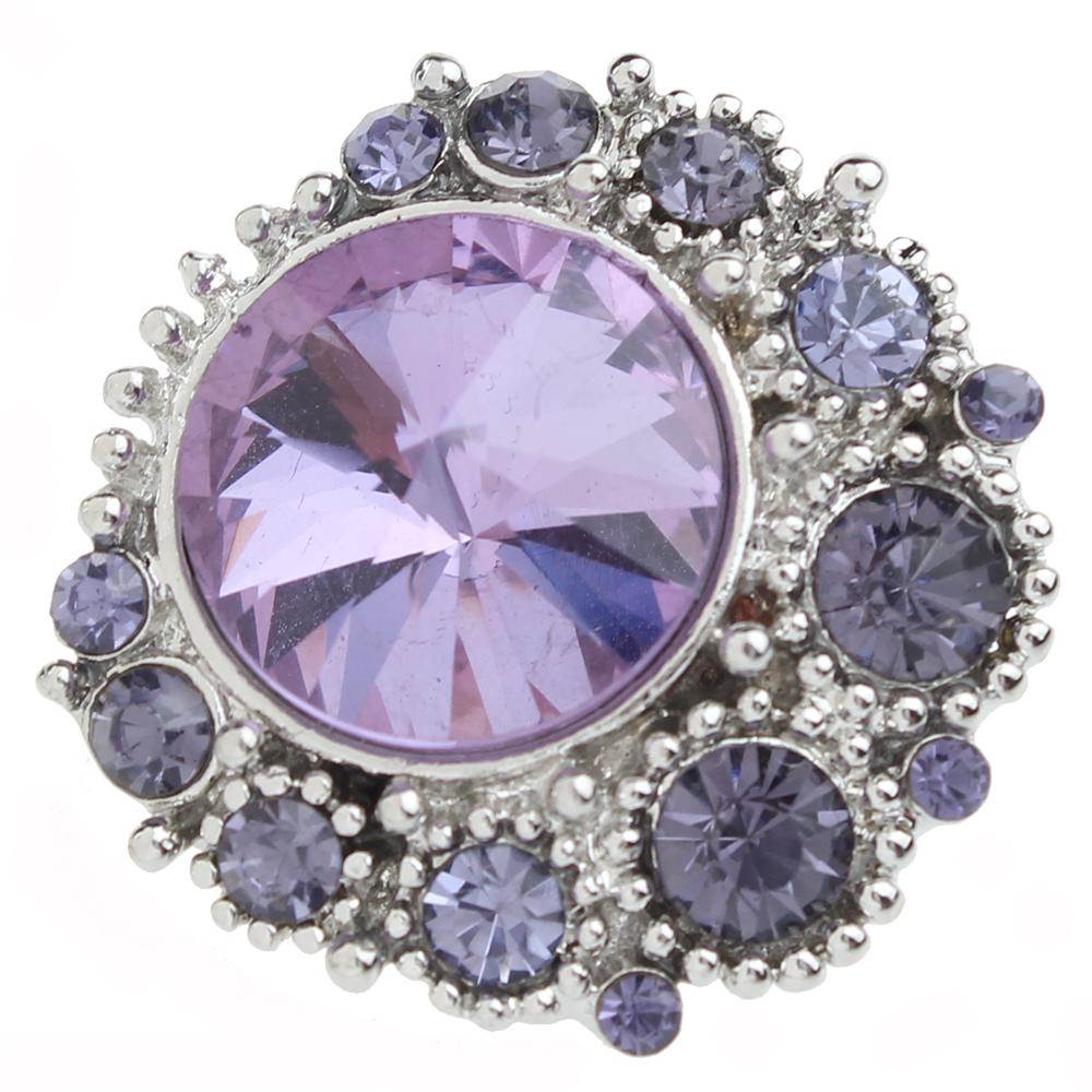25mm Purple Crystal Design Snap Button