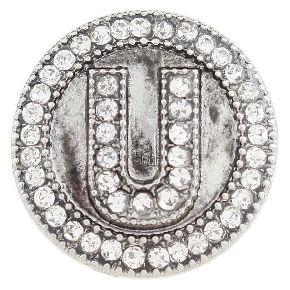 Alphabet - U 20mm Snap Button