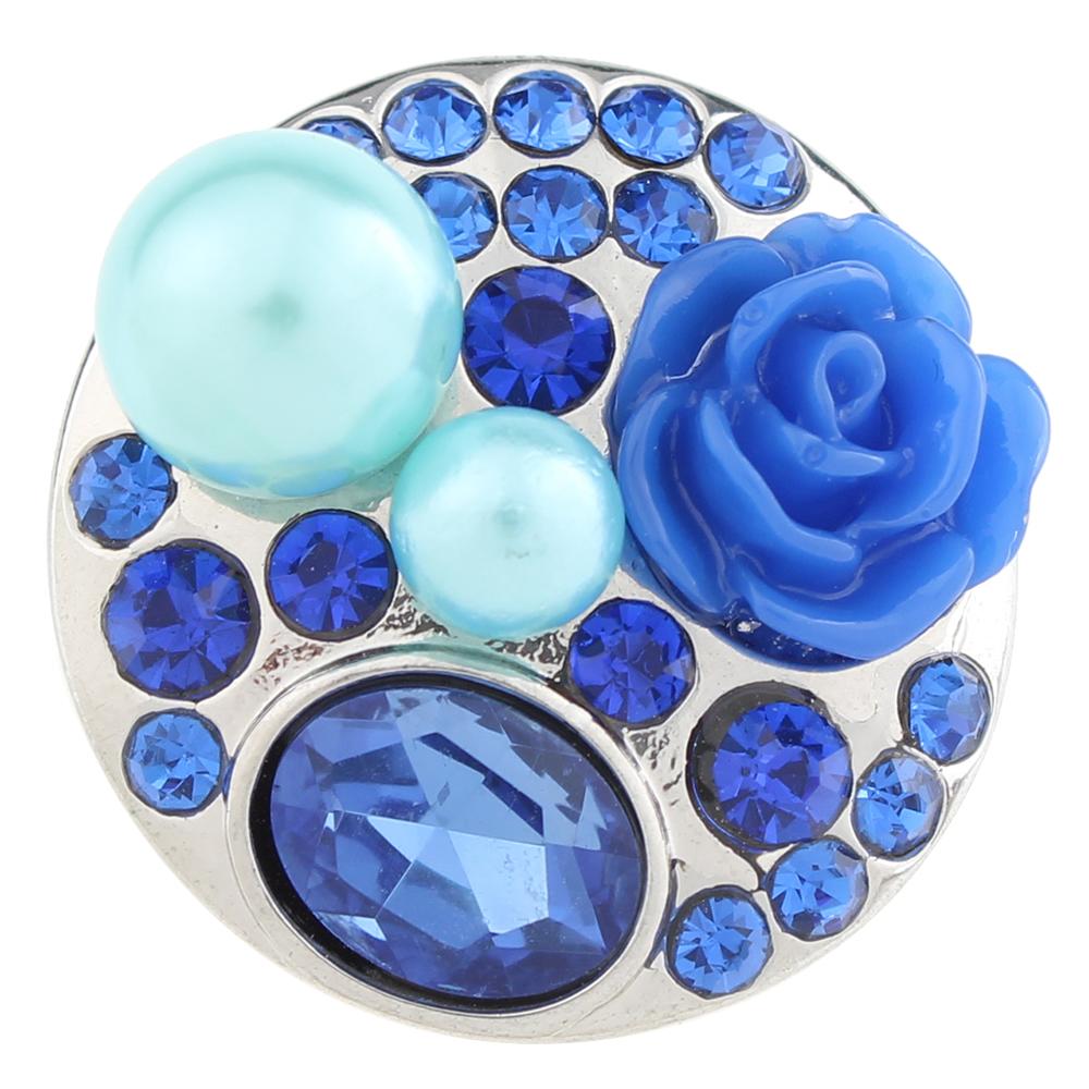 Blue flower 20mm Snap Button