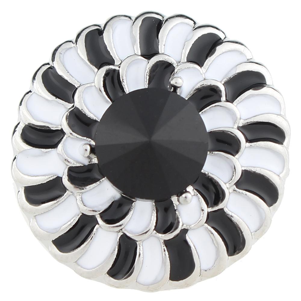 Black@White enamel 20mm Snap Button