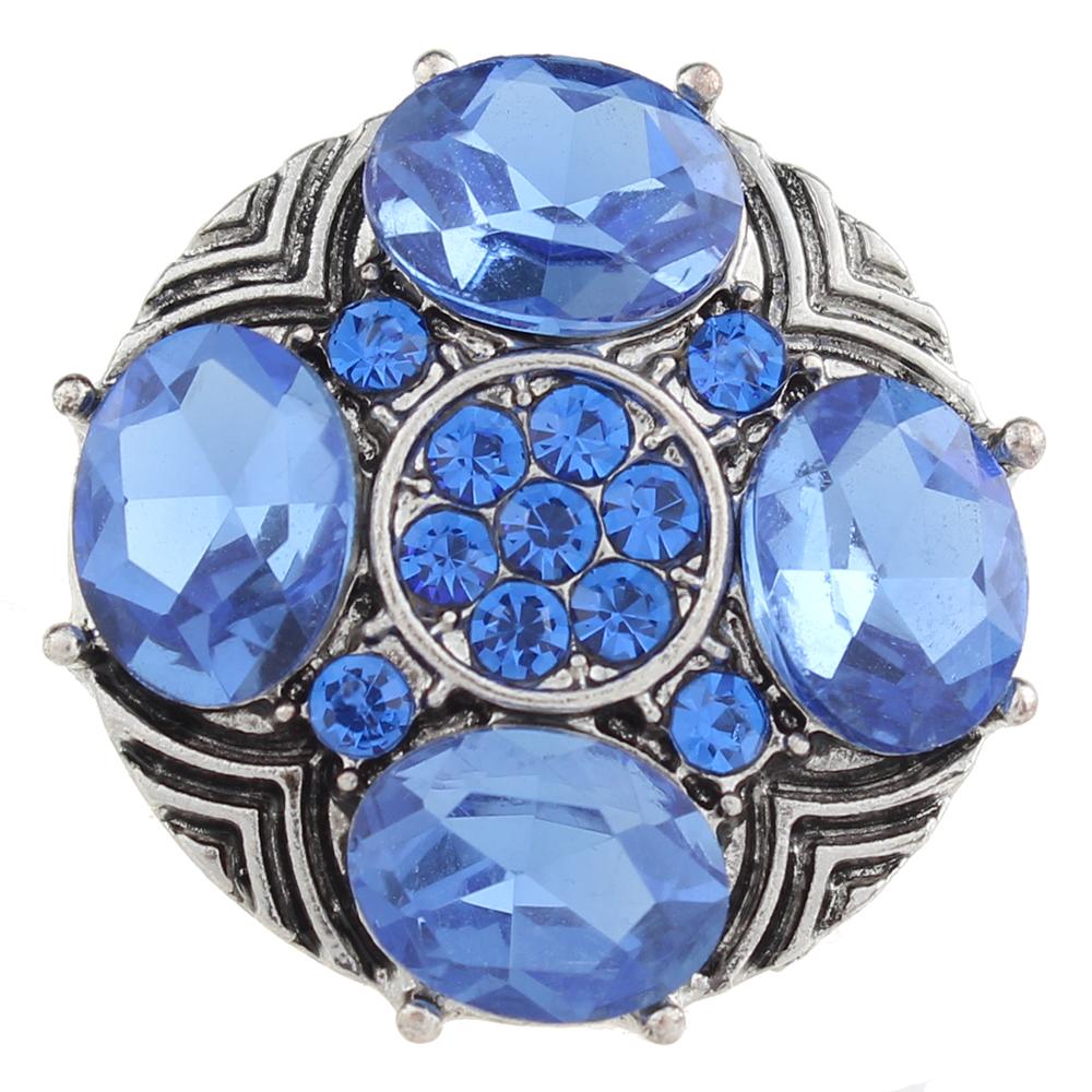 Blue rhinestone 20mm Snap Button