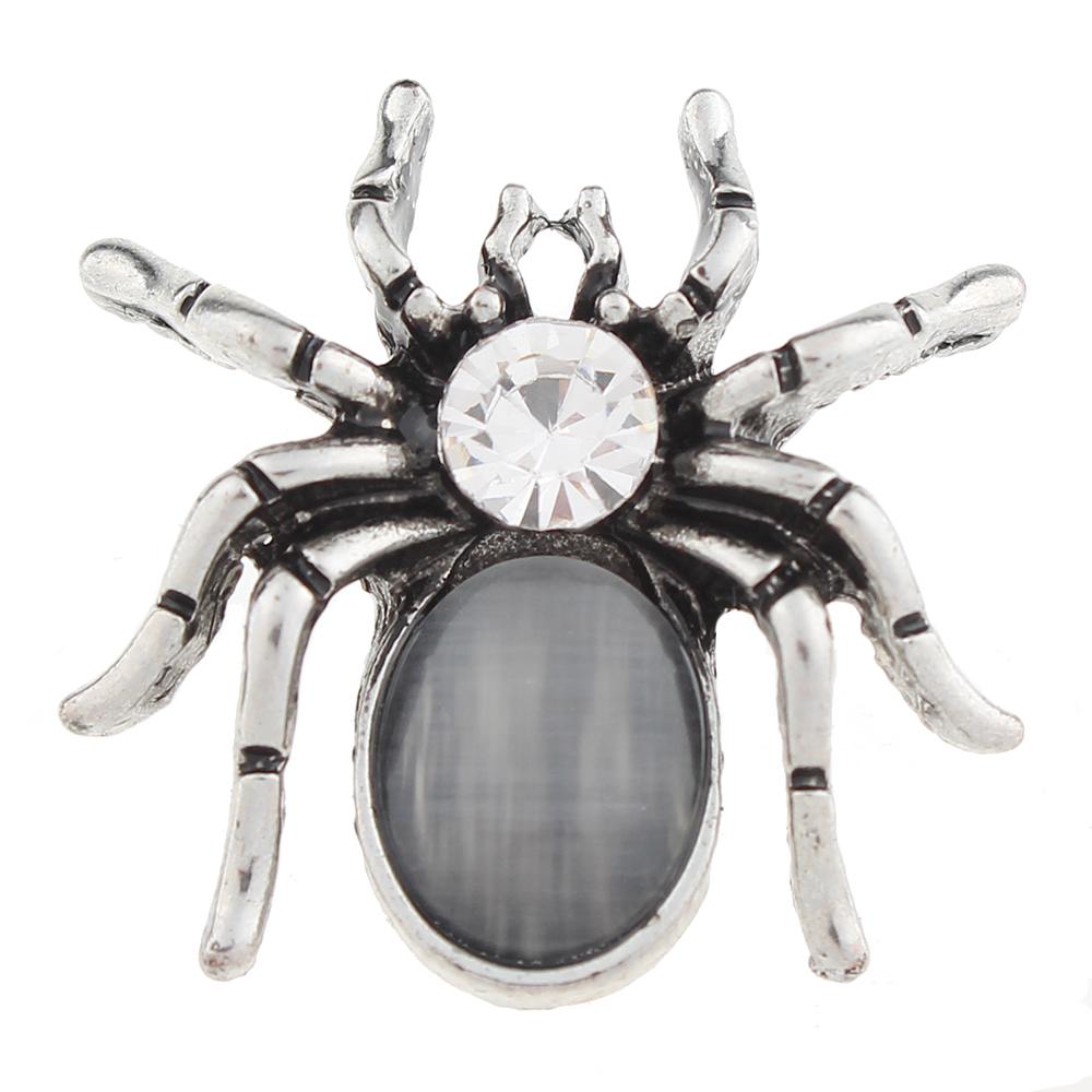 White Cat-Eye justice spider 20mm Snap Button