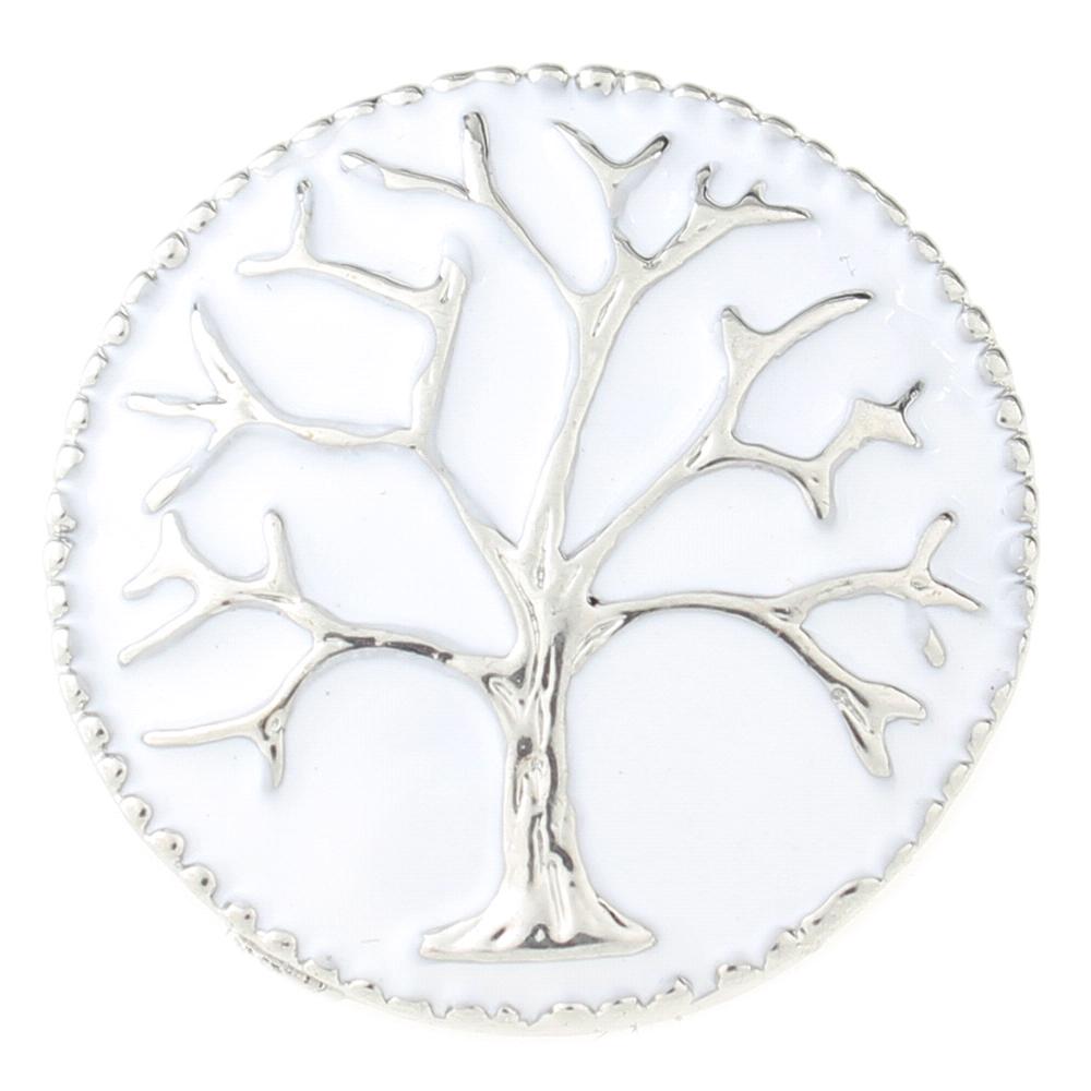 Family-tree with white enamel 20mm Snap Button