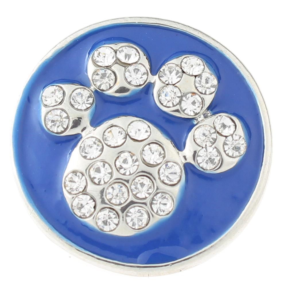 Dog claw design with blue enamel 20mm Snap Button