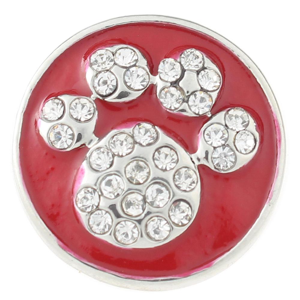 Dog claw design with red enamel 20mm Snap Button
