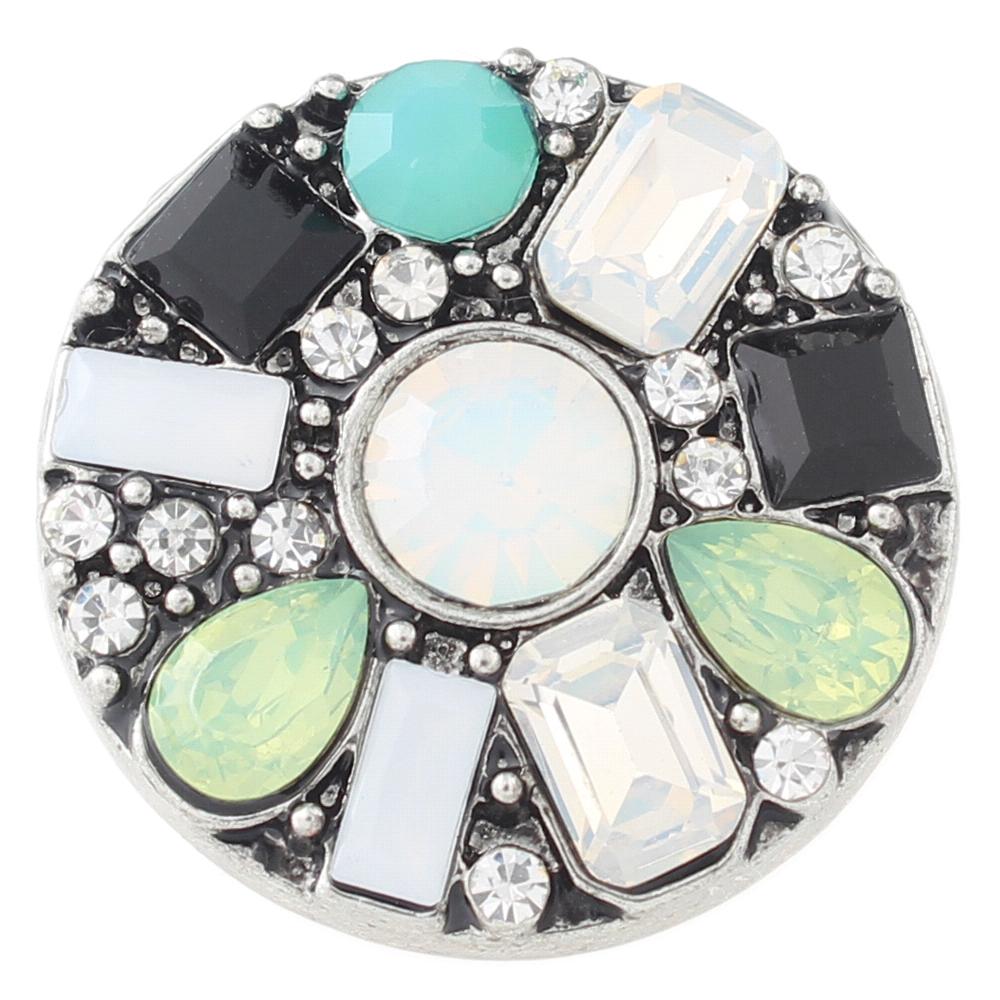 Colorful design with rhinestone 20mm Snap Button