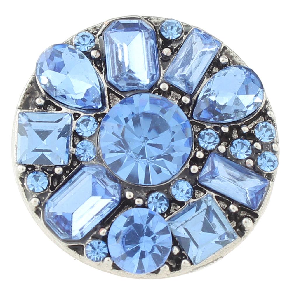 Colorful design with blue rhinestone 20mm Snap Button