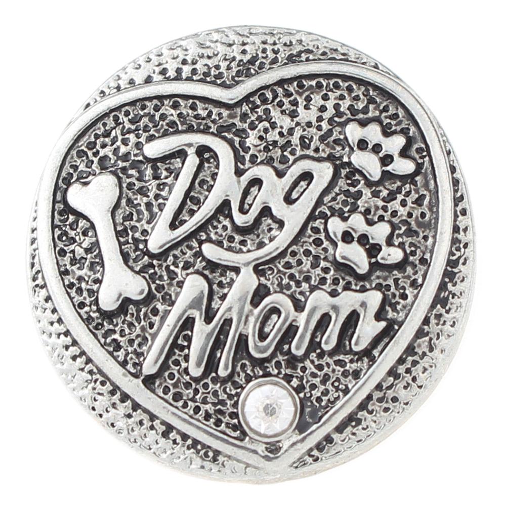 mother design plated sliver with rhinestone 20mm Snap Button