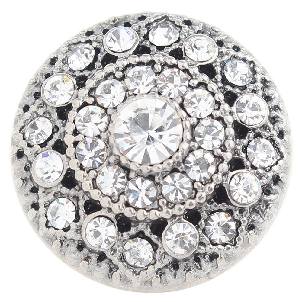 round with white rhinestone 20mm Snap Button