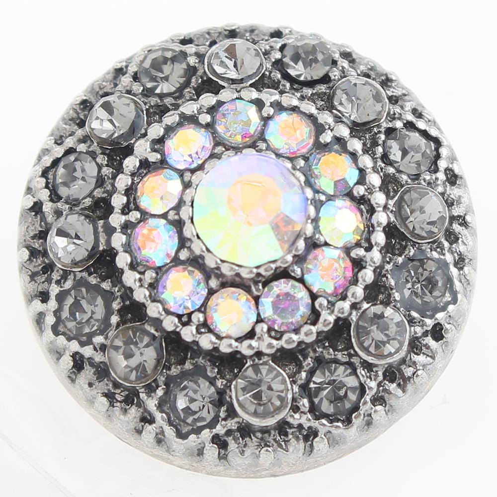 round with gray rhinestone 20mm Snap Button