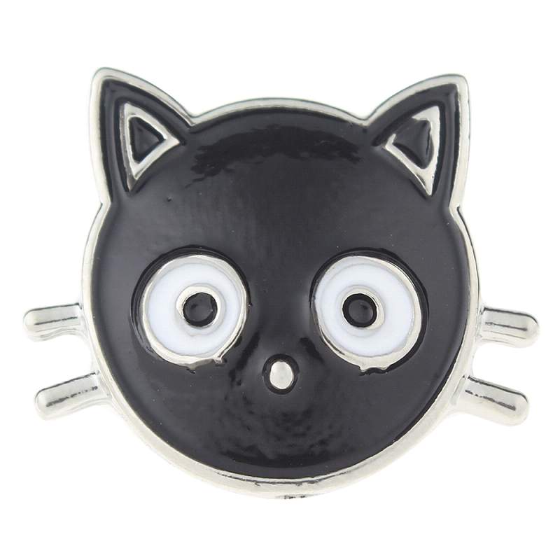 Cat snap with enamel snaps jewelry