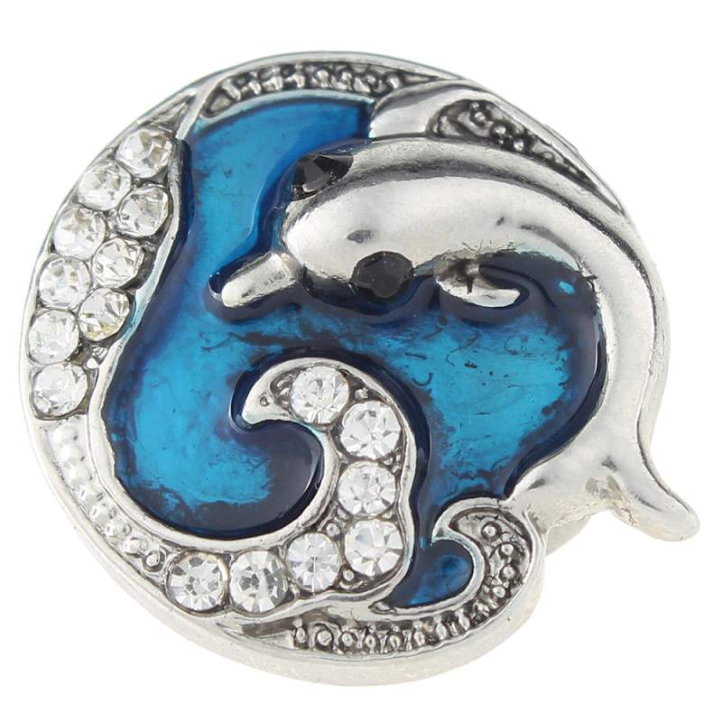 Dolphin snap with enamel snaps jewelry