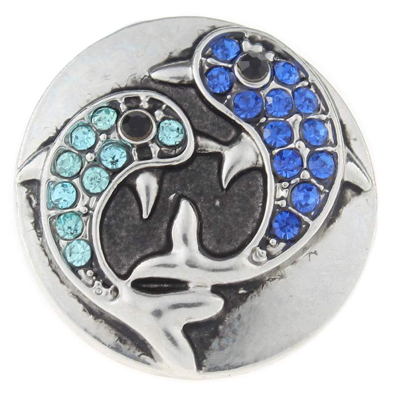 Dolphin snap with enamel snaps jewelry