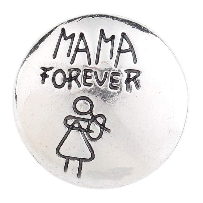 20mm blackened MAMA mother forever metal snaps jewelry