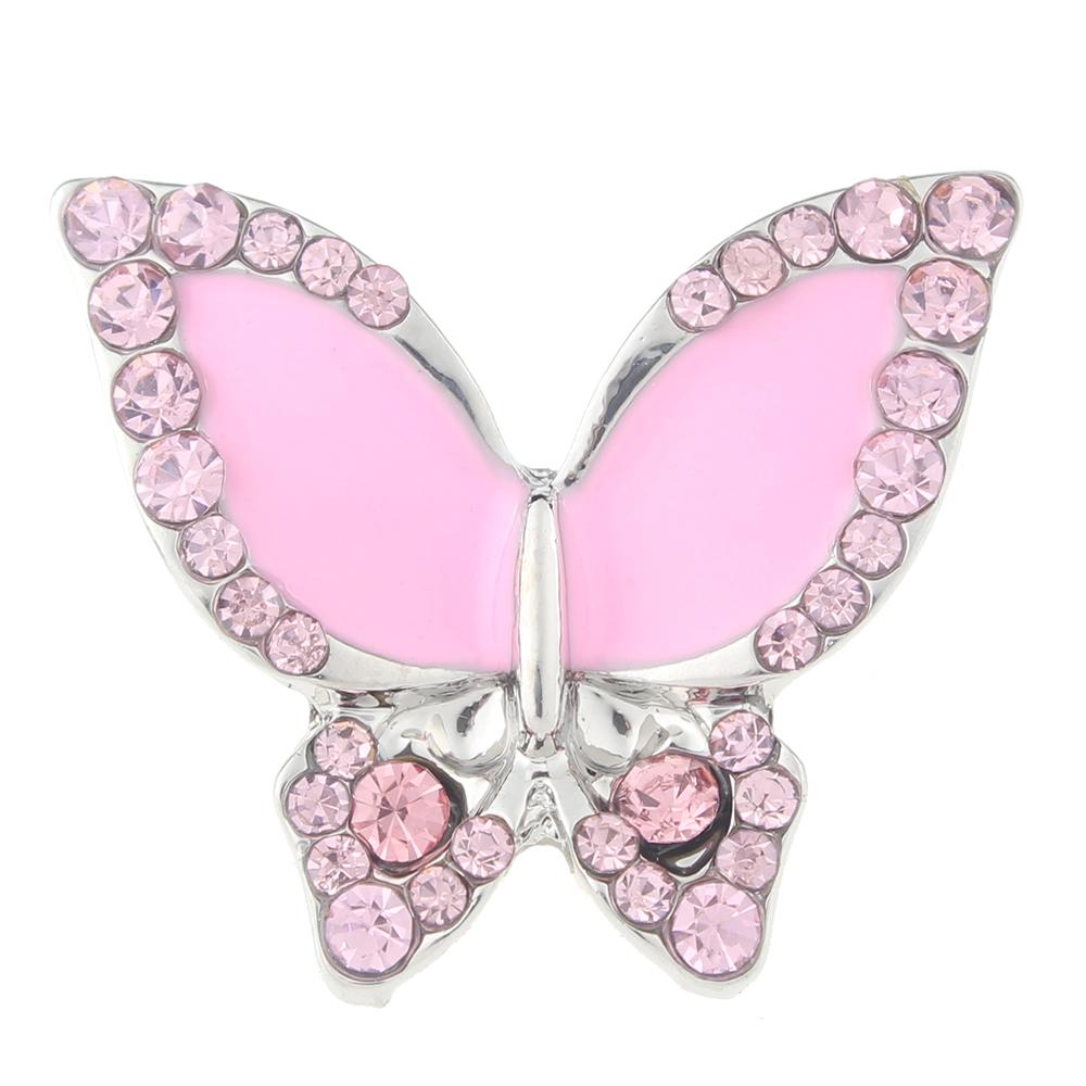 Animal Pink Butterfly 20mm Snap Button