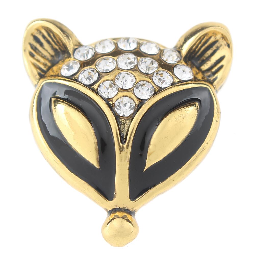 Animal Fox Gold-plated 20mm Snap Button