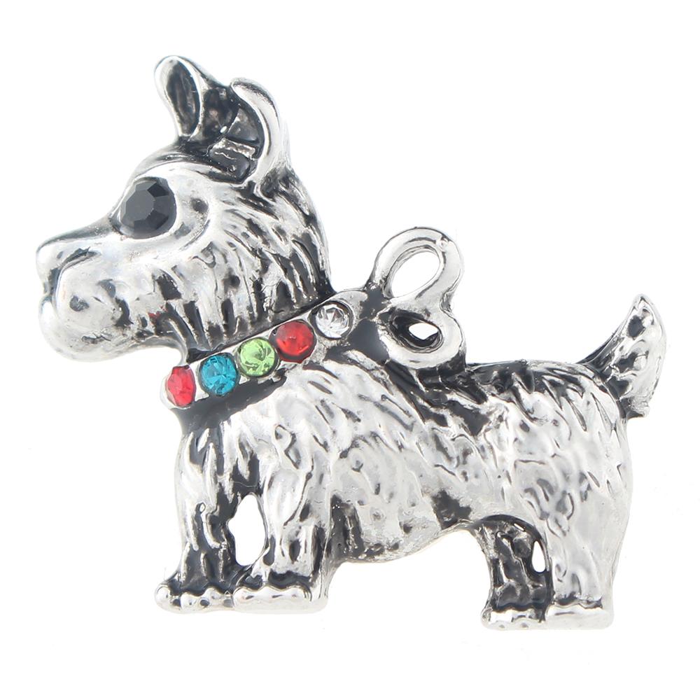 Animal mix colorful crystal Dog 20mm Snap Button