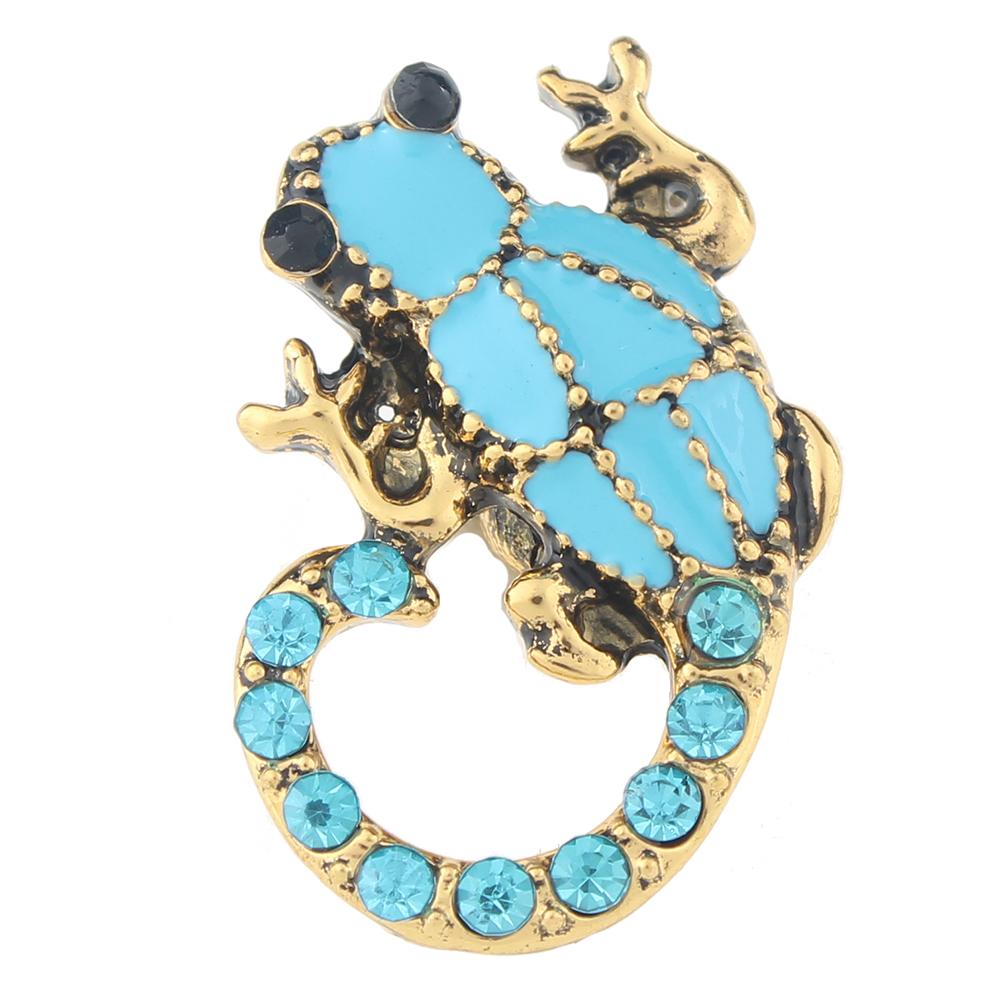 Animal Gold-plated Blue House lizard 20mm Snap Button