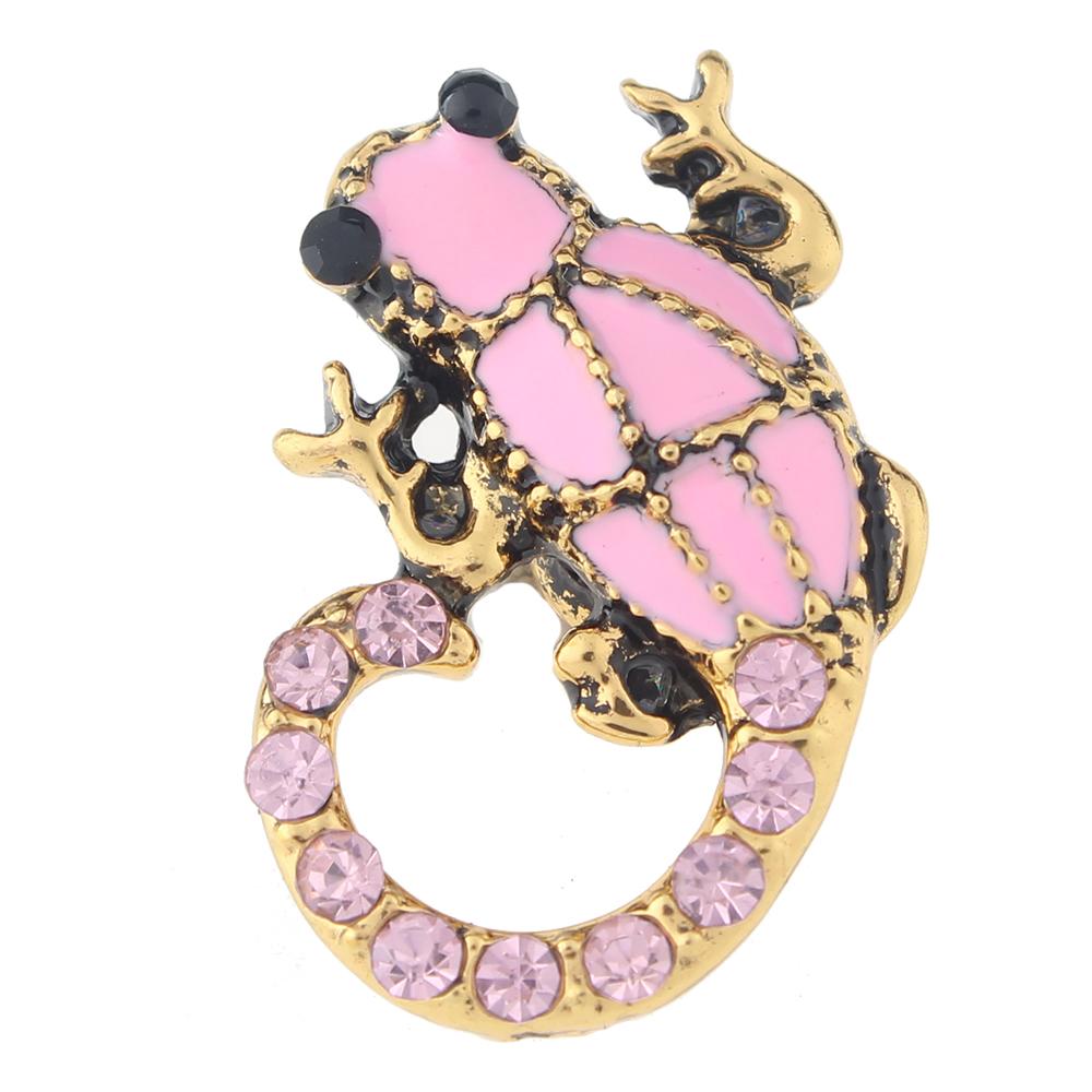 Animal Gold-plated Pink House lizard 20mm Snap Button