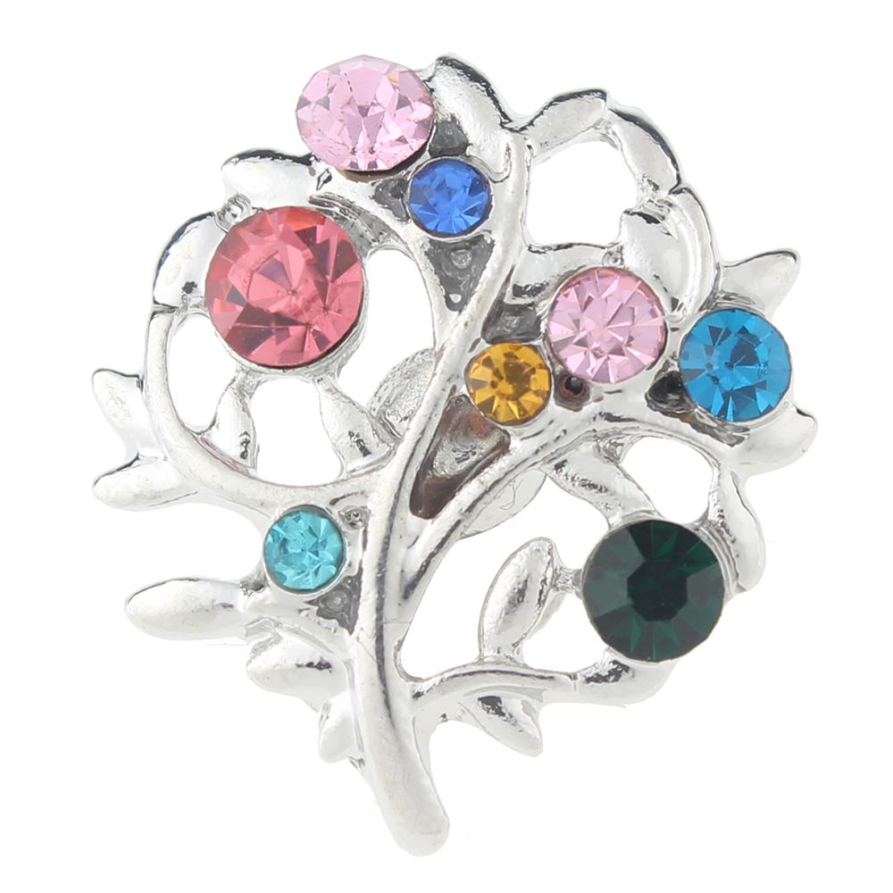 Mix color crystal Colorful Tree 20mm Snap Button