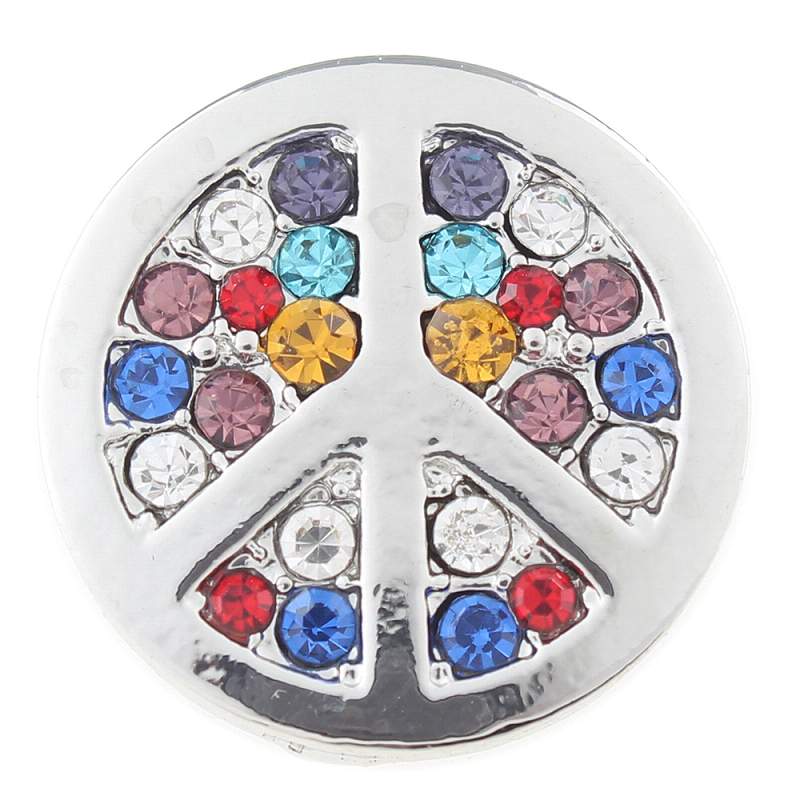 20MM peace snaps with rhinestone 20mm Snap Button