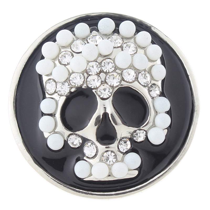 20MM Skull snaps with rhinestone and pearl 20mm Snap Button