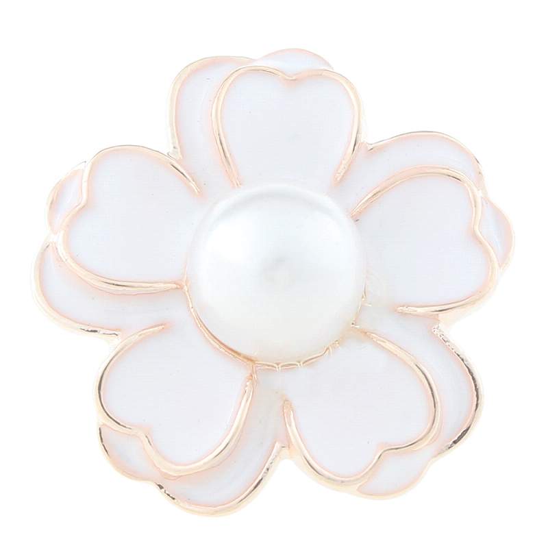 20MM flower snaps with enamel and pearl 20mm Snap Button