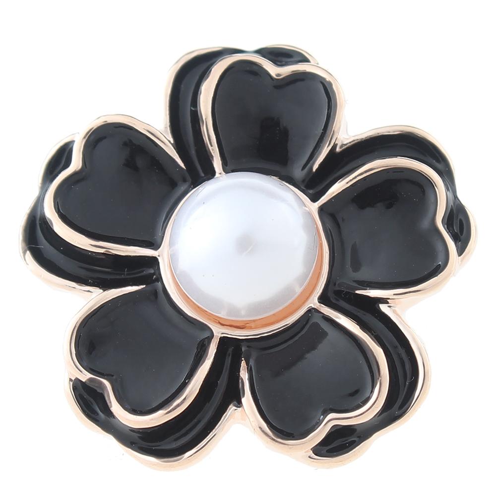 20MM flower snaps with enamel and pearl 20mm Snap Button