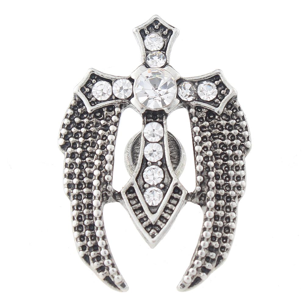 20MM cross snaps with white rhinestone Snap Button