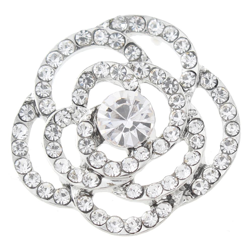 20MM Rose openwork snaps with rhinestone Snap Button
