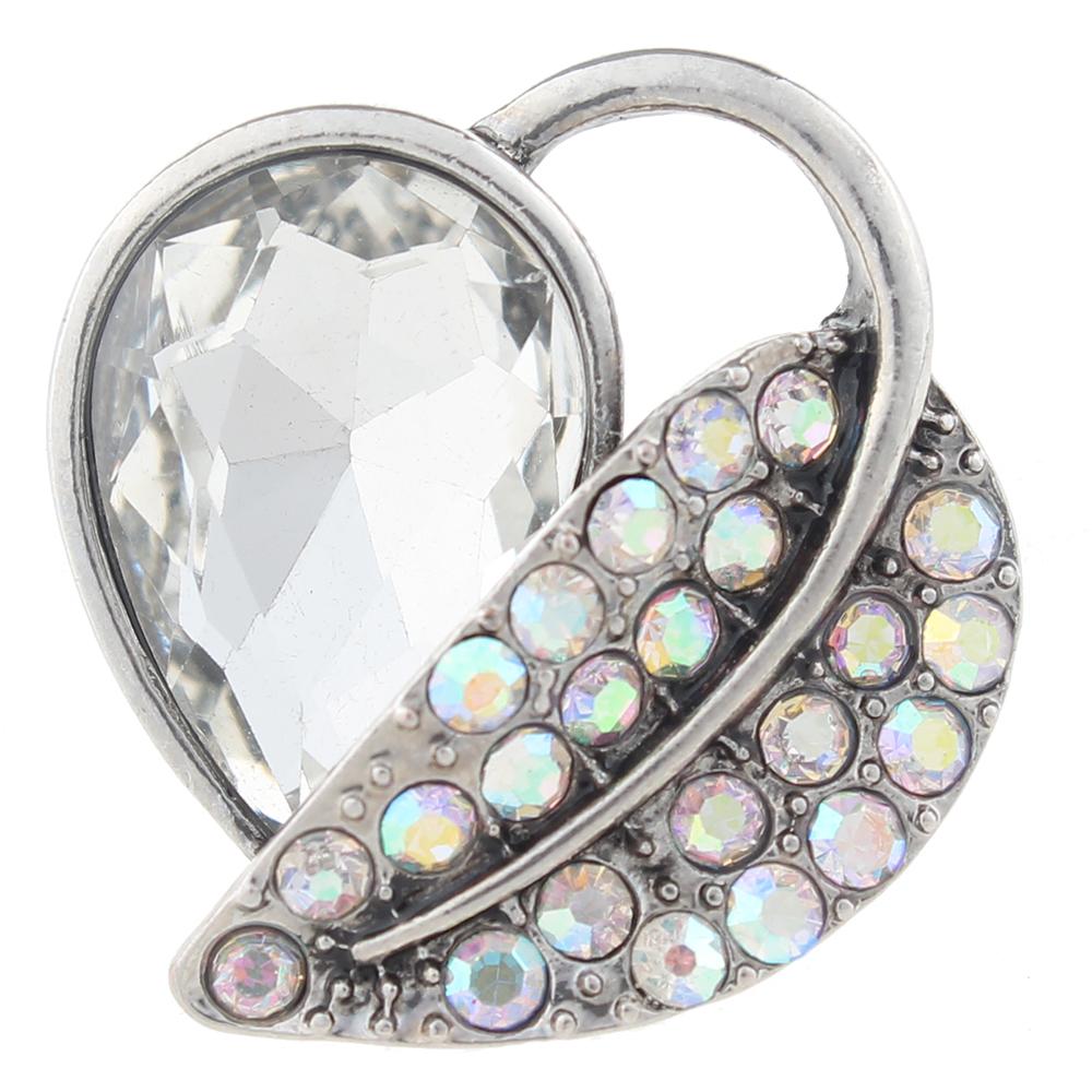 20MM love leaf snaps with rhinestone Snap Button