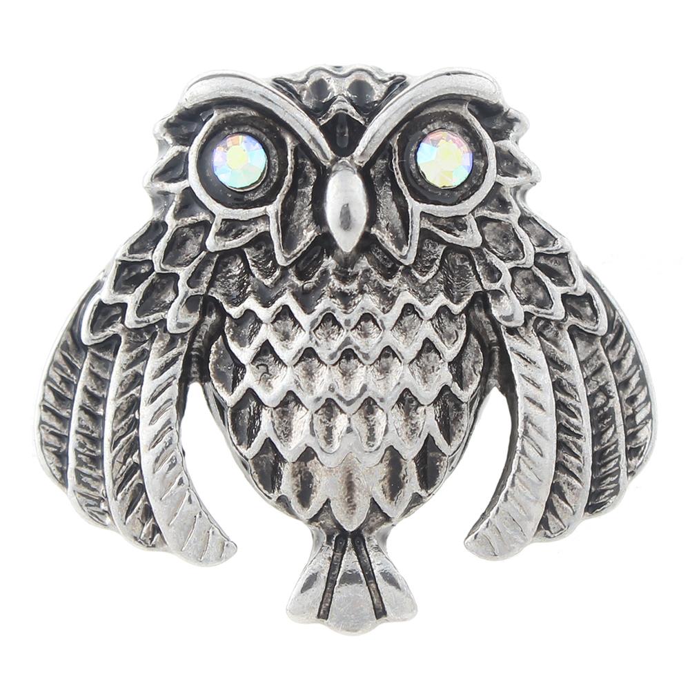 20MM owl snaps with rhinestone Snap Button