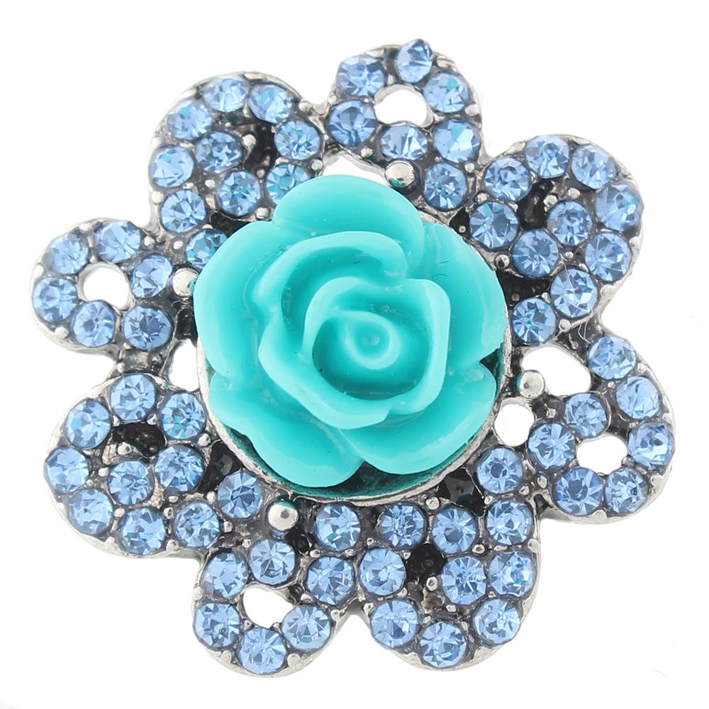 20MM flower snaps with rhinestone Snap Button