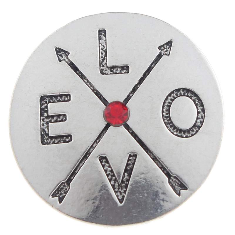 20MM love snaps with rhinestone Snap Button