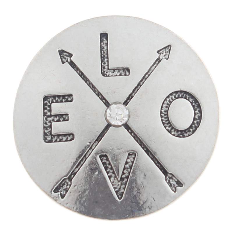 20MM love snaps with rhinestone Snap Button