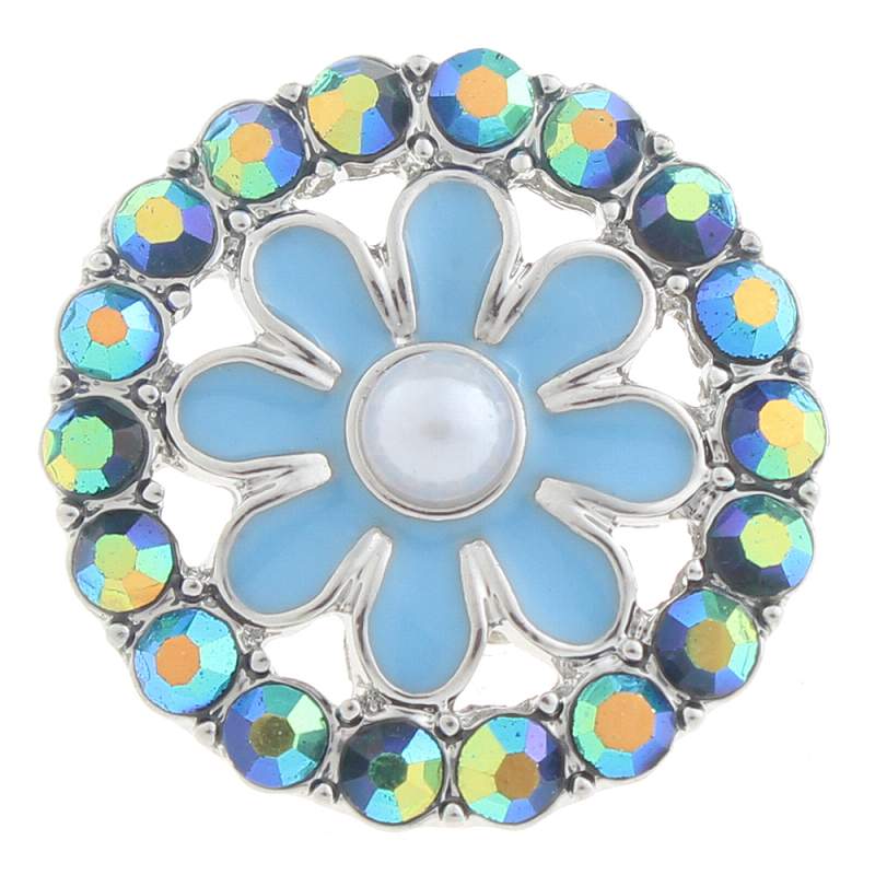 20MM flower snaps with rhinestone Snap Button