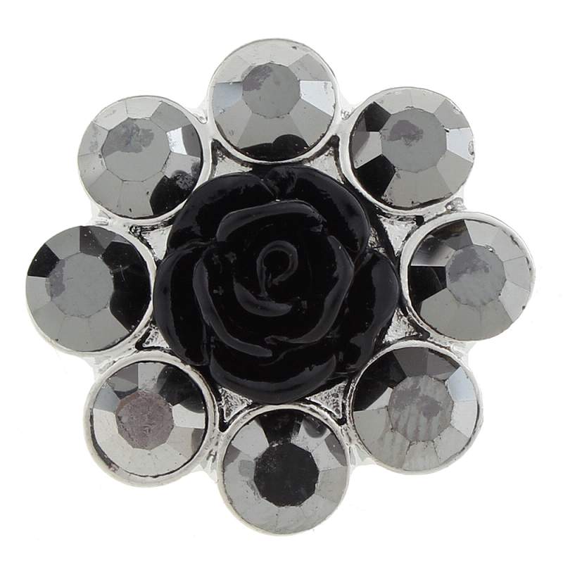 20MM flower snaps with rhinestone Snap Button