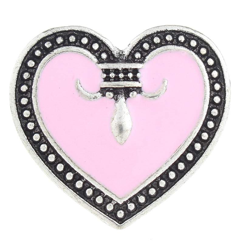 20MM heart snaps with enamel Snap Button