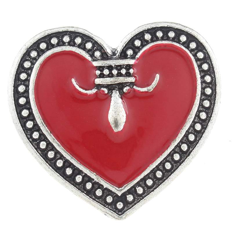 20MM heart snaps with enamel Snap Button