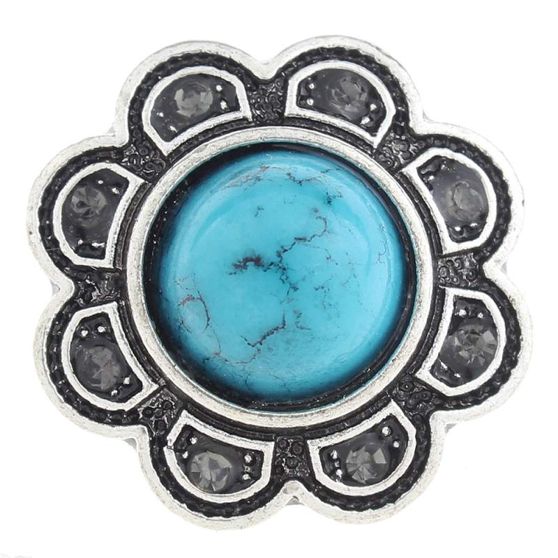 20MM turquoise snaps plated sliver Snap Button