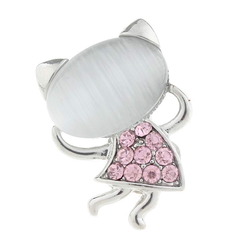 20MM miss cat snaps with rhinestone 20mm Snap Button