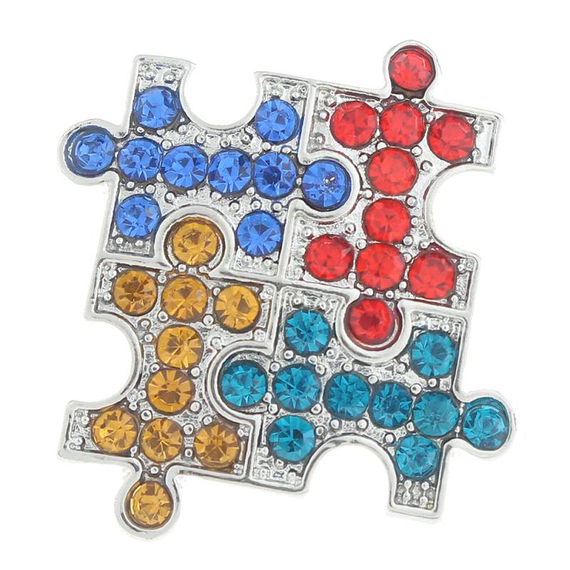 20MM Puzzle snaps with rhinestone 20mm Snap Button