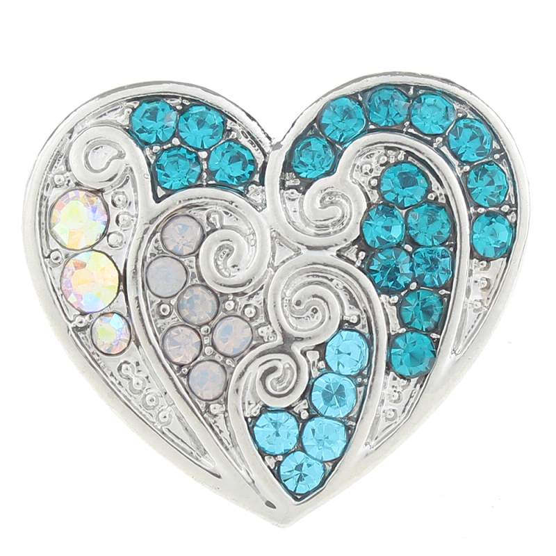 20MM heart snaps with rhinestone 20mm Snap Button