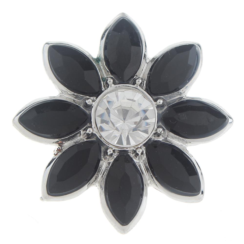 20mm flower Snap Button with rhinestone